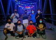 Dihiasi Lampu Neon Jembatan Muara Medak Malam Hari Jadi Tongkrongan Warga