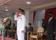 Wabup Pimpin Upacara Penurunan Bendera HUT RI ke 75