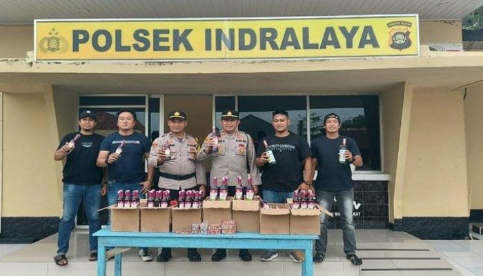Polsek Indralaya Ogan Ilir Sita Ratusan Botol Miras pada Malam Pergantian Tahun